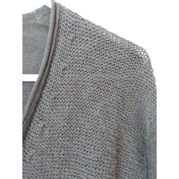 Athleta Women XXS Brown Knit Open Cardigan Cotton Linen Long Sleeves Mid Length - Picture 4 of 11